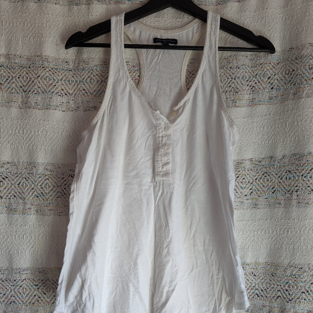 White American eagle Tank top with buttons small